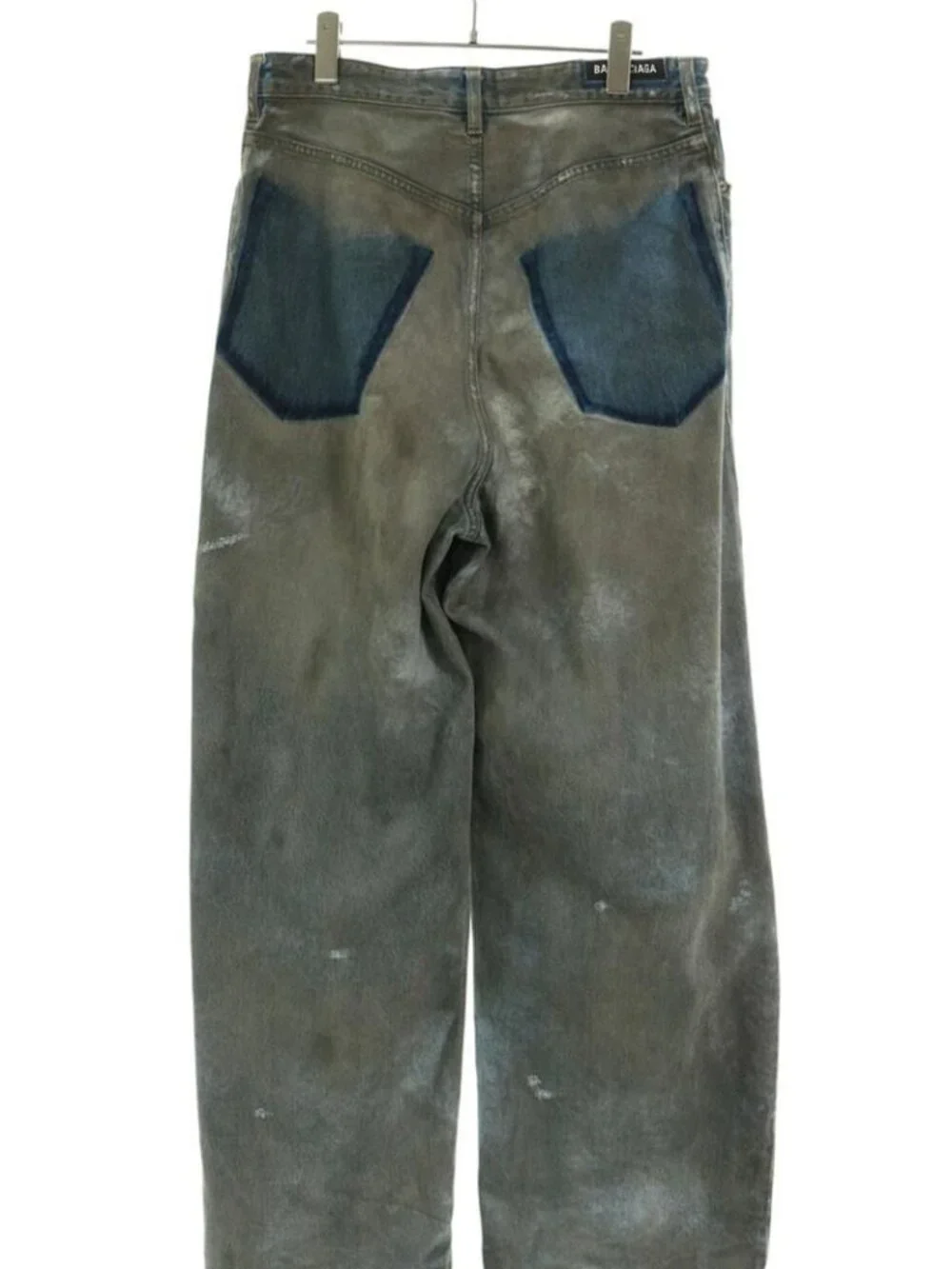 Balenciaga Distressed Patched Pocket Baggy Denim Pants XS Jeans